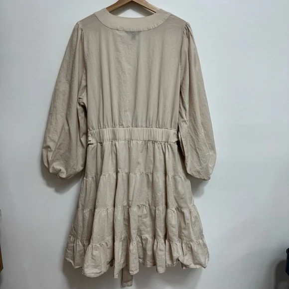 Banana Republic Factory Tiered Surplice Mini Dress Women XXL V-Neck Balloon Slee - Picture 7 of 13